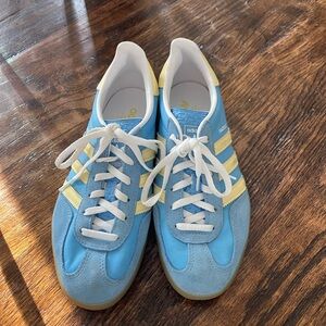 Adidas Gazelle Light Blue and Yellow Sneakers